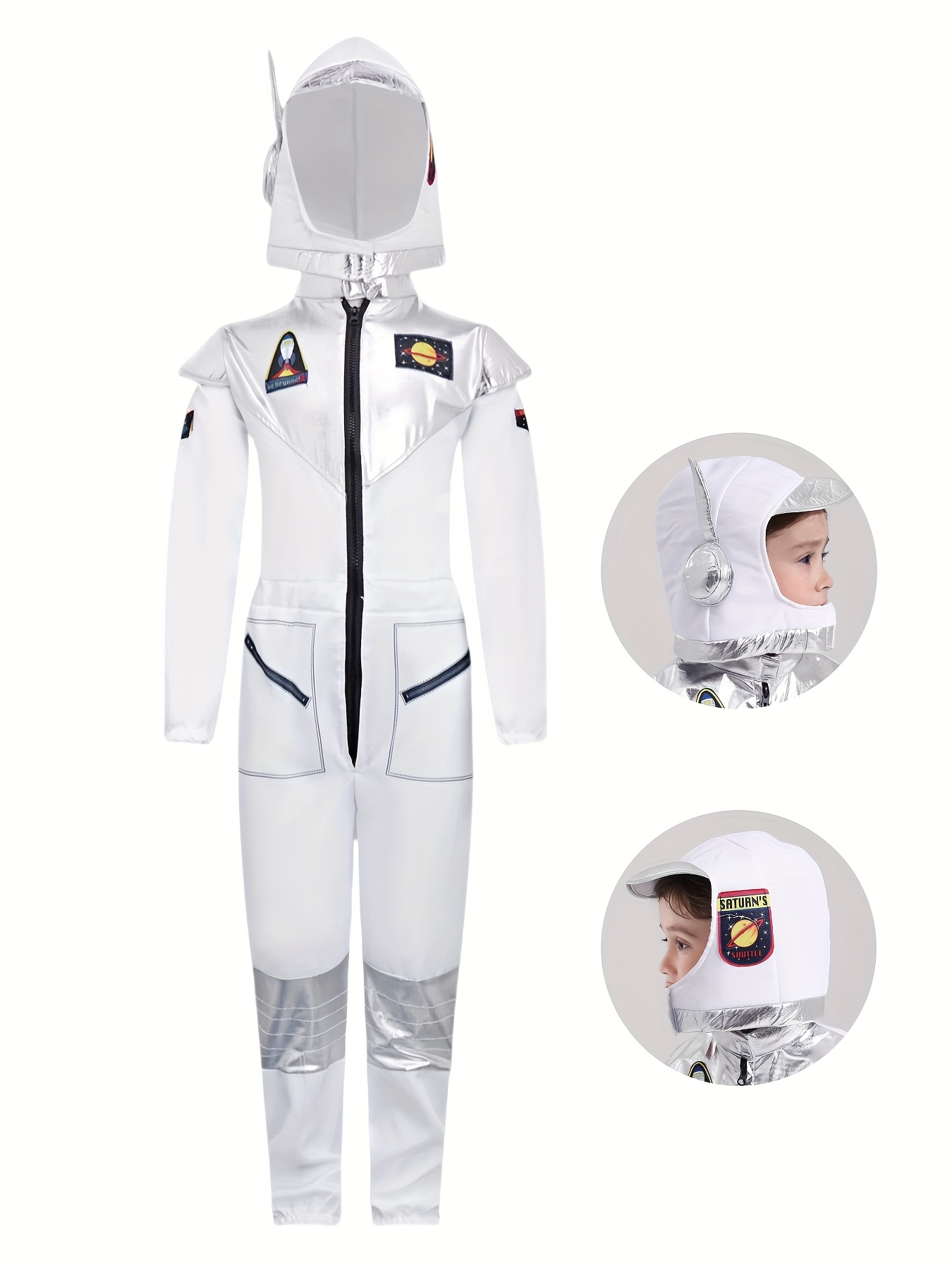   explorer 2pcs costume   suit astronaut fabric helment with   for cosplay halloween parties school performances
