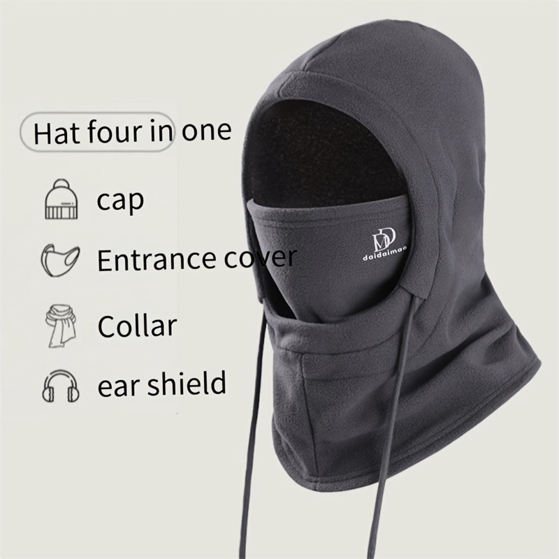 

Unisex Hooded Headwear With , Sweat-wicking, Breathable, Warm Fleece Outdoor Cap - 100% Polyester Knit Fabric, Sporty Style