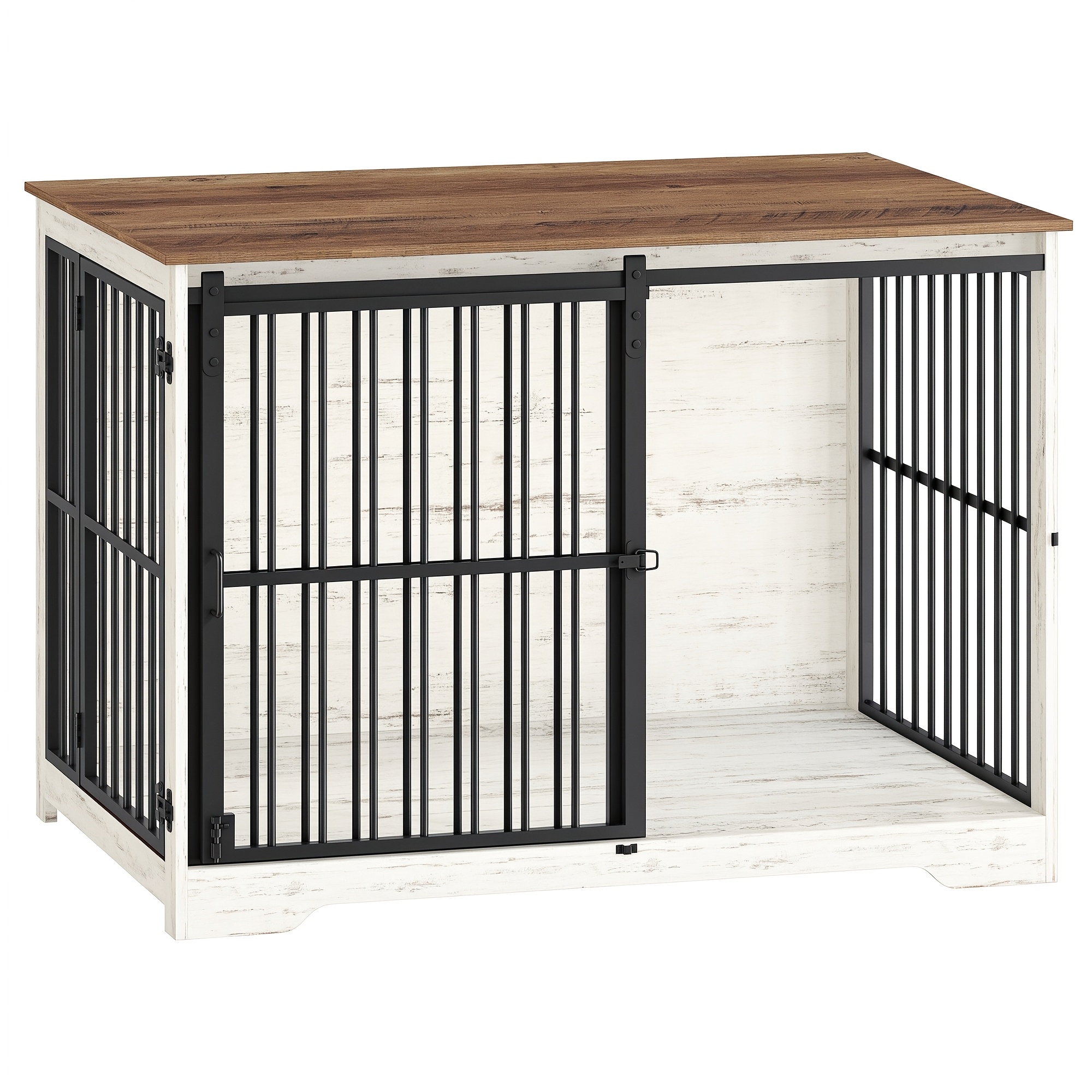TEMU Mueble jaula para perro, jaula para perro de 110 cm, puerta, jaula de interior para perro, para perros pequeños/medianos/grandes, mesa auxiliar,