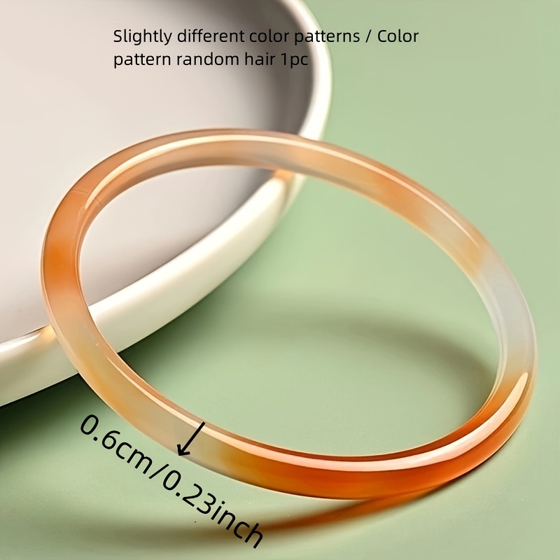 Women's Elegant Natural Stone Bangle, Transparent Ice Pattern