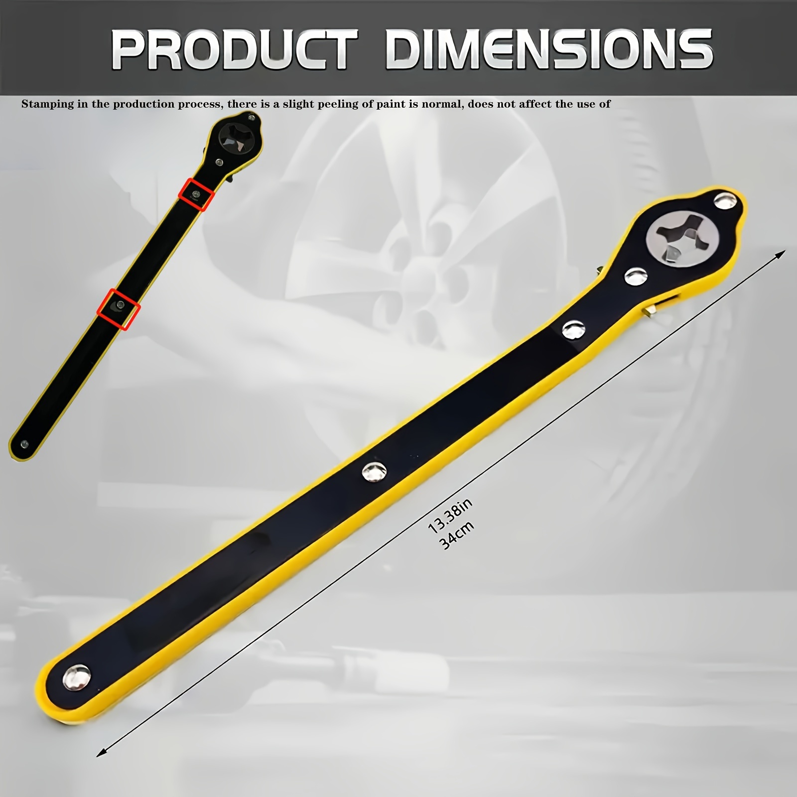 TEMU Alloy Screwdriver Set - Effortless 360° Rotation, Rust-resistant, Long Handle Ratchet Wrench For Car & Suv Tire