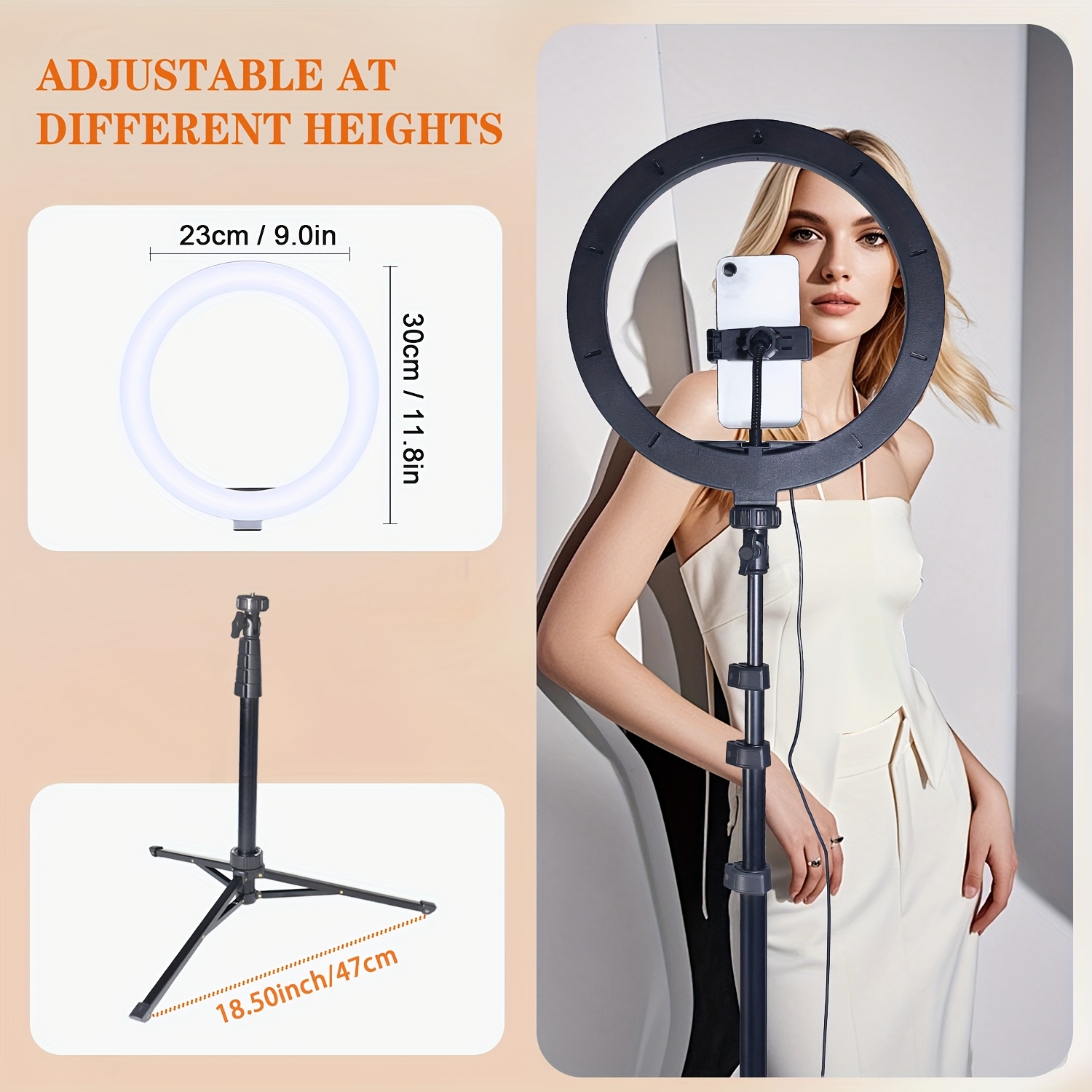 Phone Holder Selfie With And Without Ring Light RING LIGHT 16cm