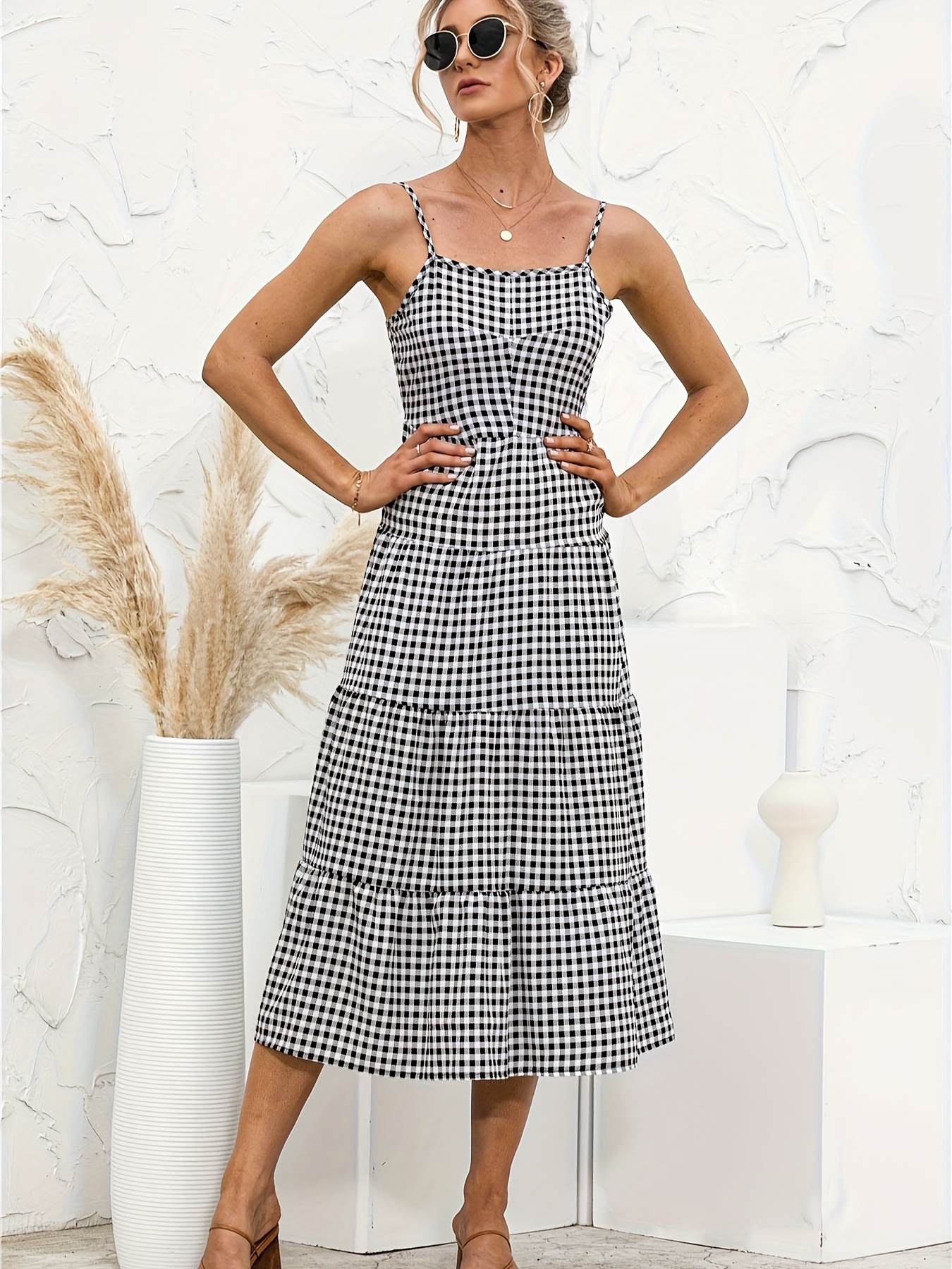 knee length dresses for ladies Petal and Pup Women's Cami Midi Dress - Black