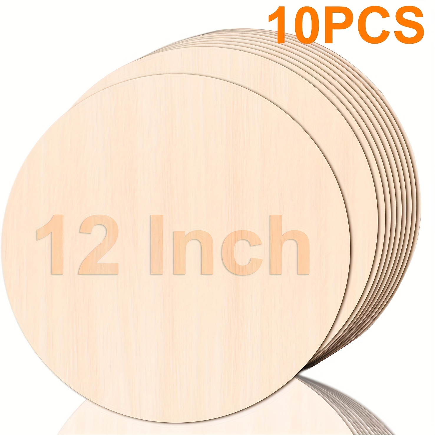 

20/10 Pieces 12 Inch Round Wood Discs For Crafts, Unfinished Wood Circles Wood Wooden Cutouts For Crafts, Door Hanger, Door Design And Wedding Decorations