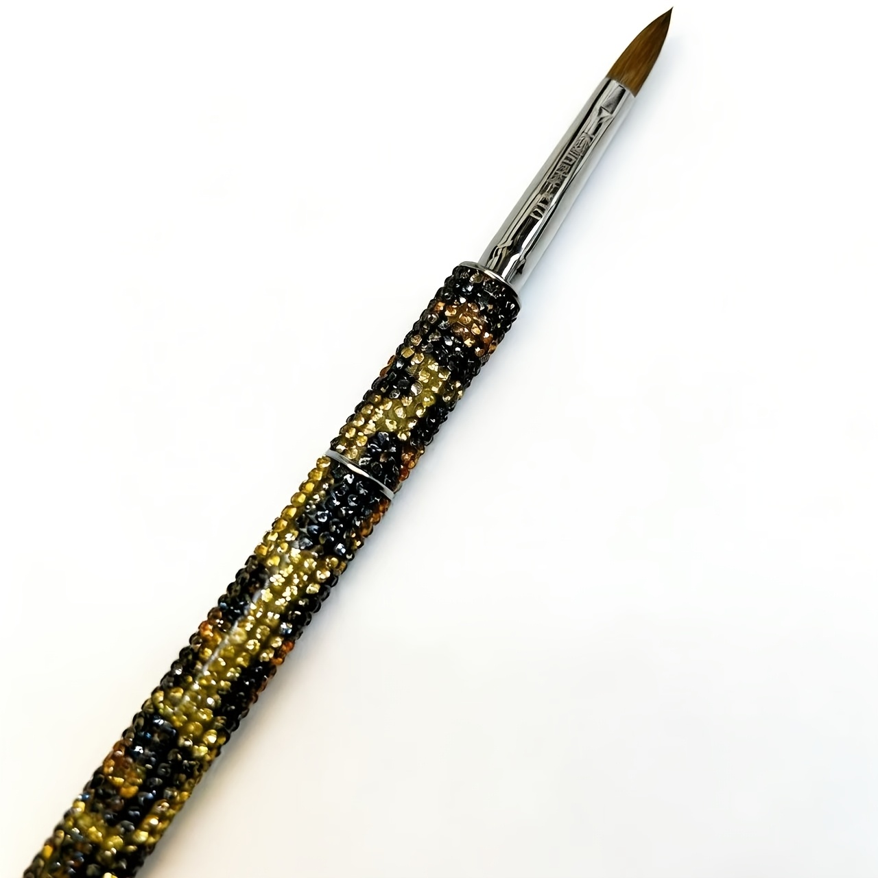 TEMU 1pc 1pcs Kolinsky Acrylic Nail Brush With Leopard Print Handle & Kolinsky Bristles - Professional Suitable For Acrylic Nail Extensions, Nail Art