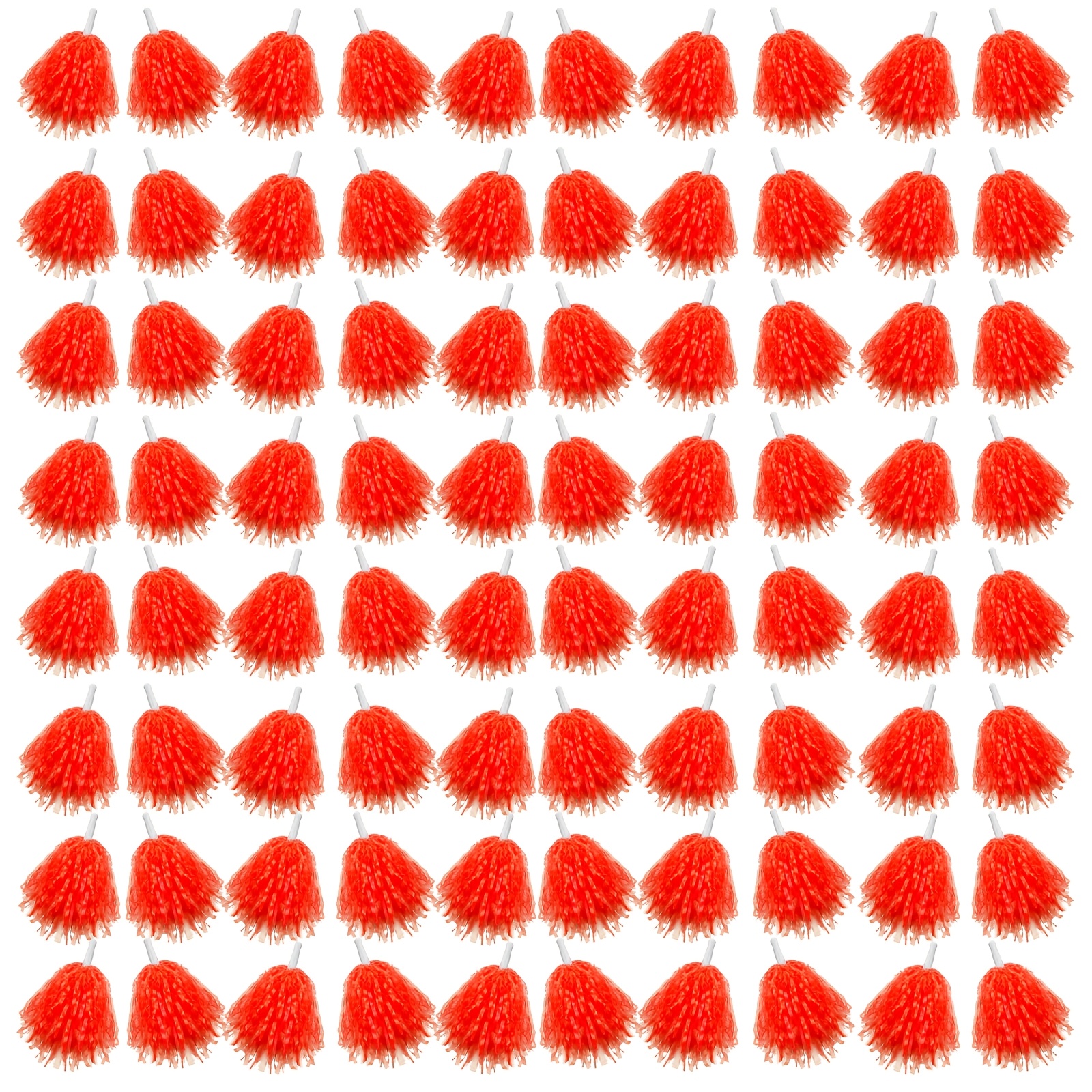 80pcs of cheerleading pom poms designed for sports   featuring handles   plastic pom poms are perfect for adult   teams and party decorations in red
