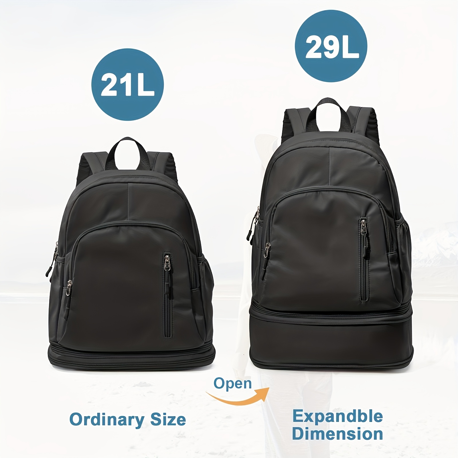 TEMU Large Capacity Backpack With Independent Shoe Compartment, Travel Backpack, Unisex Laptop Bag, Multifunctional Gym And Sports Bag, Business