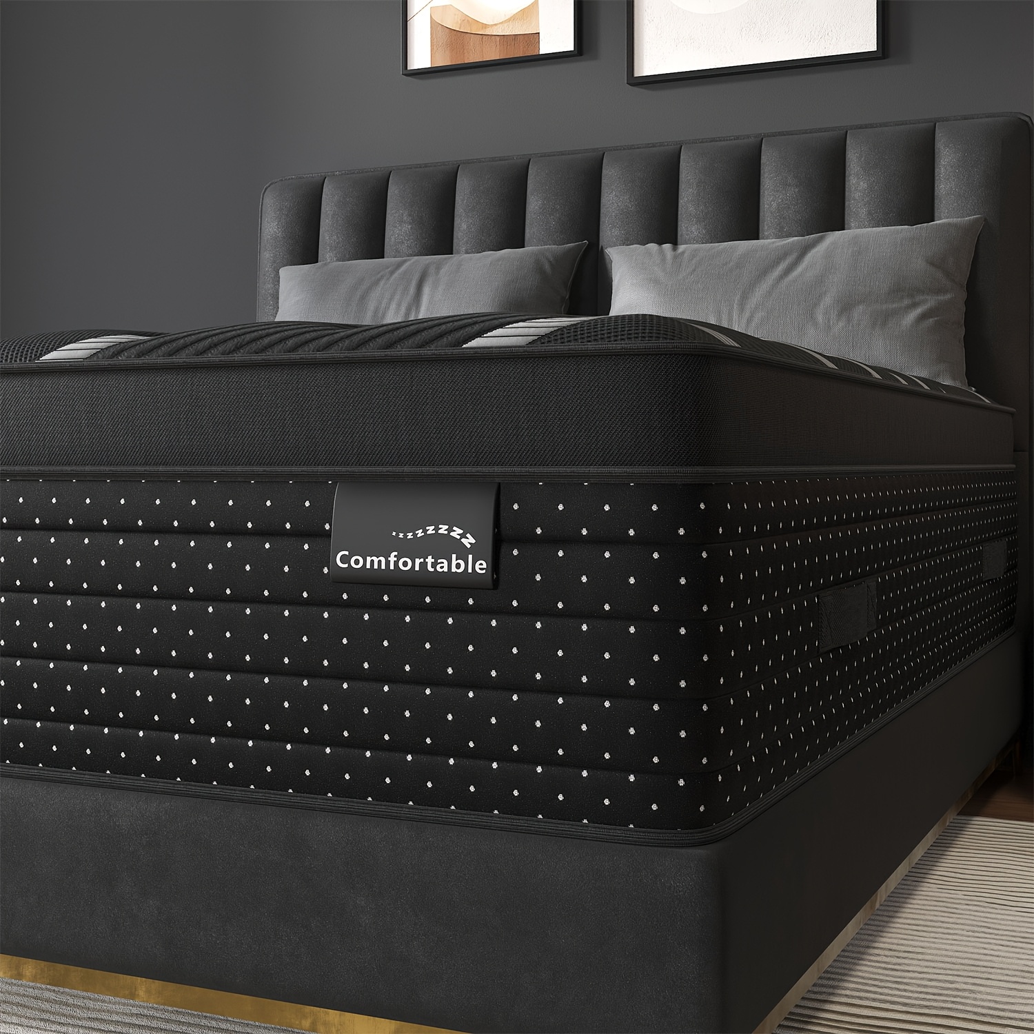 TEMU 12/14 Inch Gel Memory Foam Hybrid Mattress Twin Full Queen King Sizes Mattress Bed In A Box, Medium Firm For Back & Lumbar Support, Individual