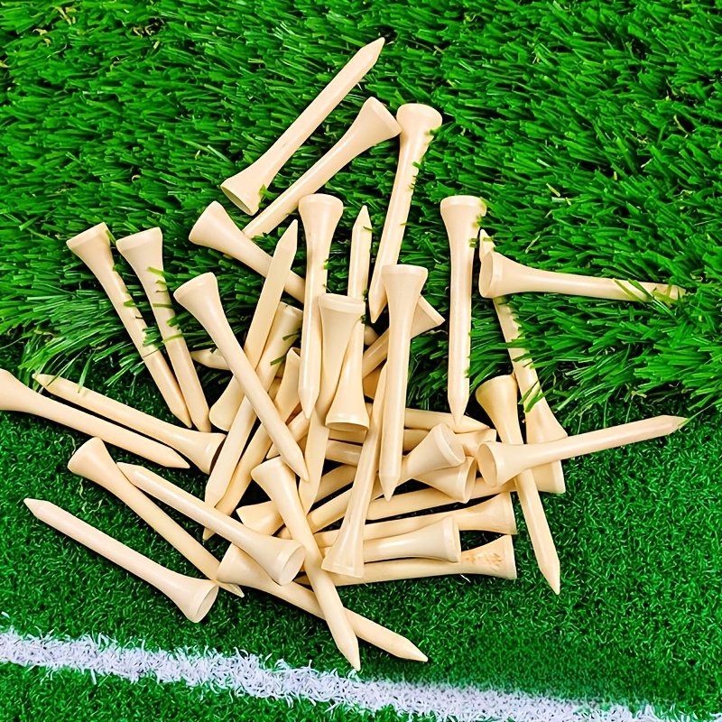 TEMU 100-pack Golf Tees, 2-3/4 Inch Professional Practice Tees For - Durable Plastic And Wood Mix Golf Additions, Design For Long-lasting Use