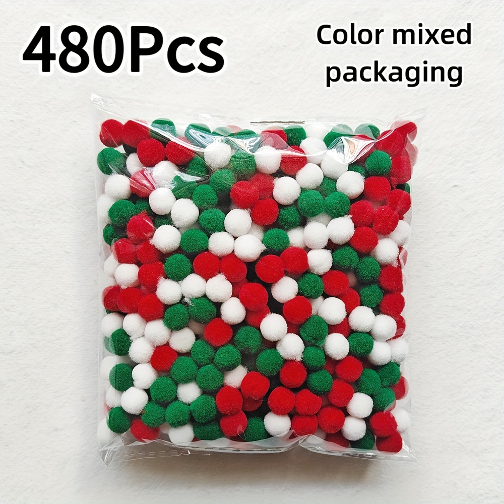 TEMU 240/480pcs Pompons de Noël de 0,39 pouce - Rouge, - Matériel de remplissage de scène fait à , ajouts décoratifs parfaits pour les fêtes d'année