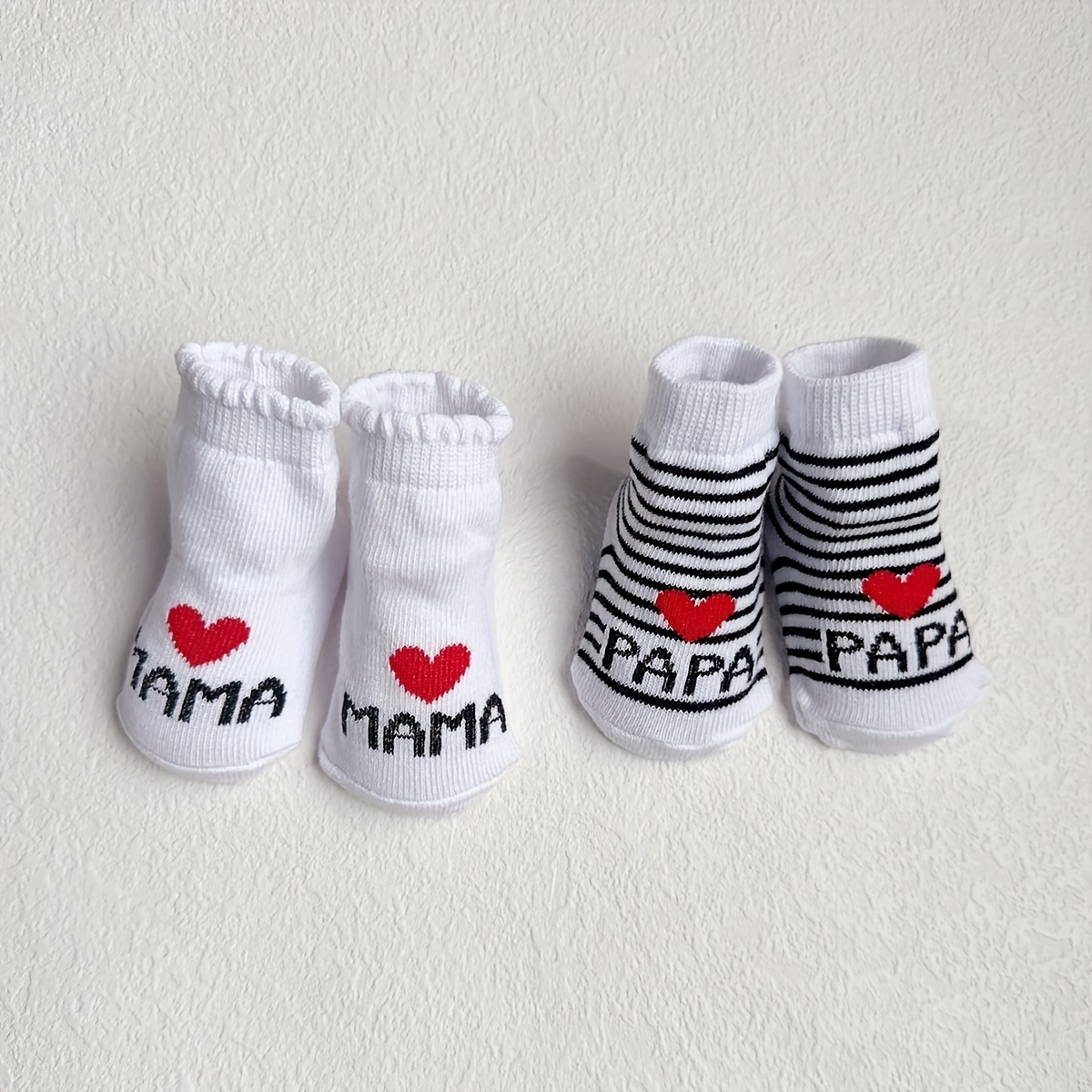 

2 Pairs Of Kid's Fashion Fun Papa & Mama Pattern Low-cut Socks, Comfy & Breathable Soft & Elastic Thin Socks For Spring And Summer