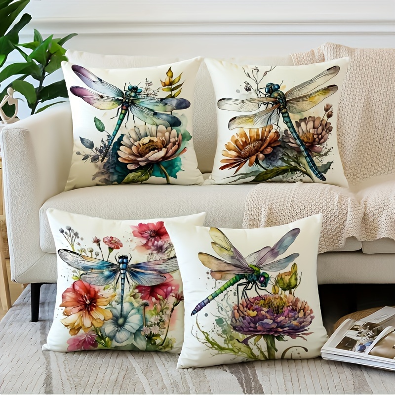 

4pcs Set & , 18x18 - , Zip , Polyester For Sofa And Bed Decor