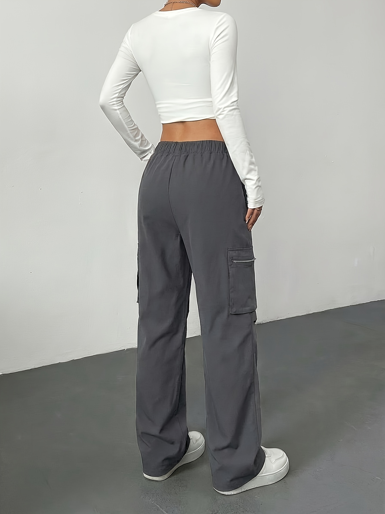 Pantalon Asymétrique Femme – Coupe Droite, Jambes Larges, Style Y2K Streetwear, Tendance Bureau Et Loisirs