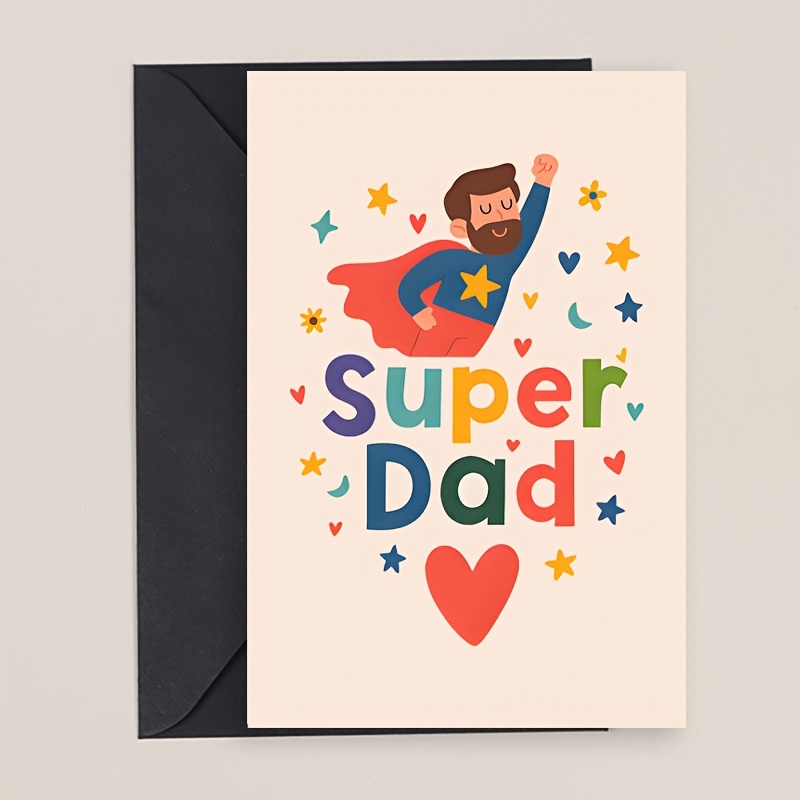 1pc Humorous Greeting Card, Ideal For Father's Day, Birthdays Or Expressing Gratitude, Vibrant Hero Design With Message For Everyone