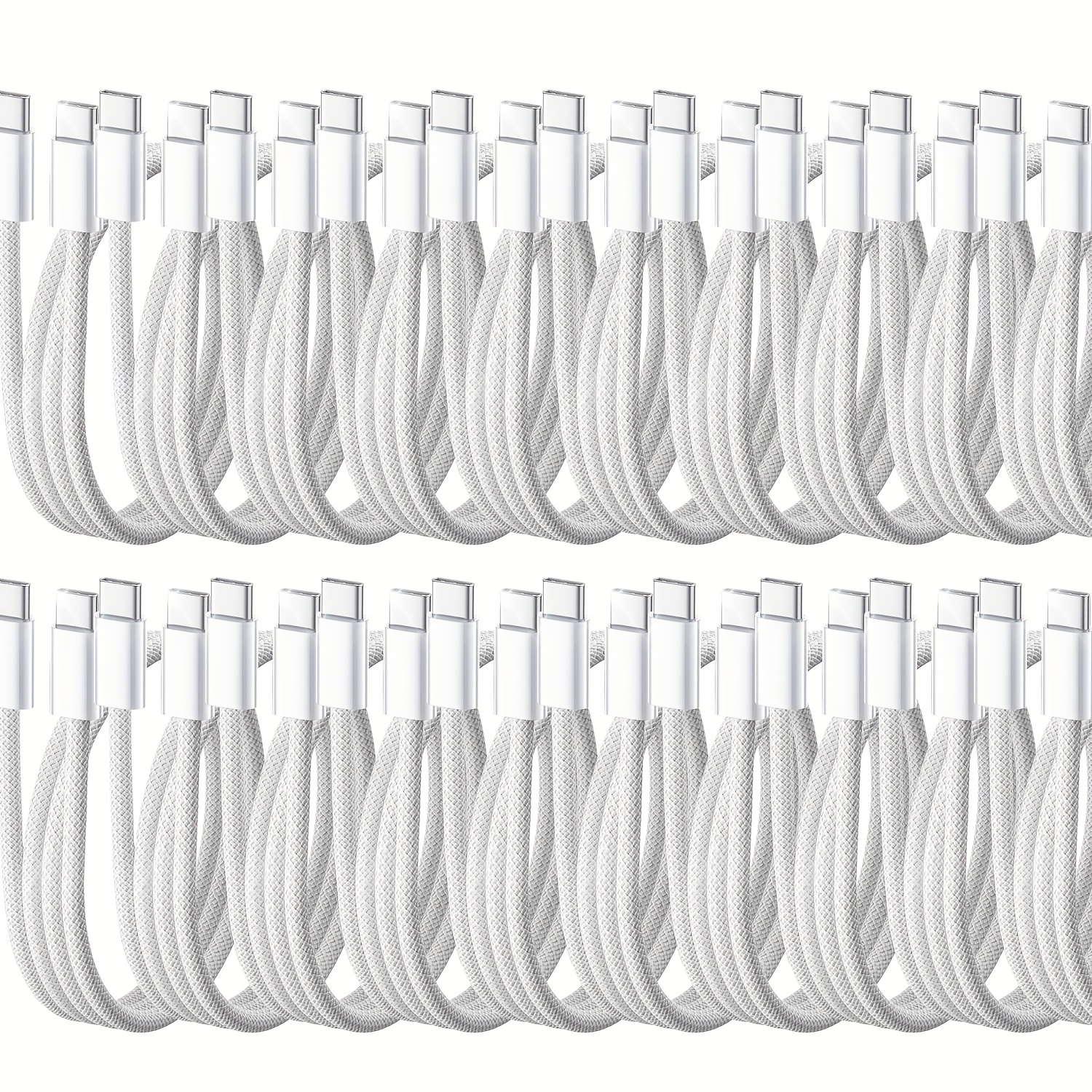 Image of Set Of 20 Cables, Each 3.3 Feet Long, Designed For Fast Charging At 60w, Compatible With For Iphone Models 16 And 15, As Well As Ipad And Macbook Devices