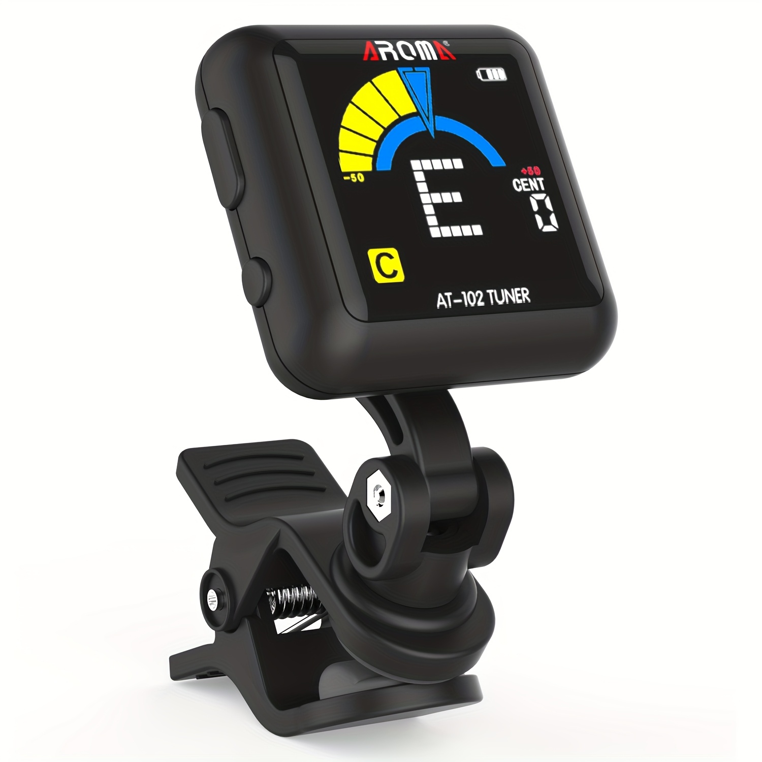 TEMU Aroma At-102 Electric Guitar Acoustic Guitar Clip-on Tuner With Charging, Va High-resolution Color Screen, 360° Adjustable, Universal For ,