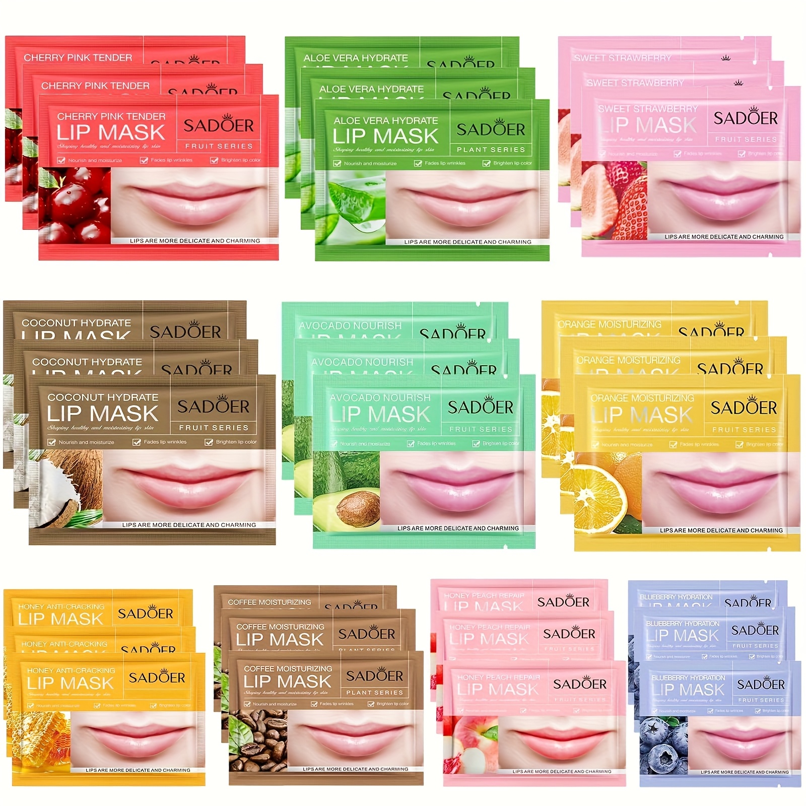 30 PCS Moisturizing Lip Mask.Crystal Lip Care Gel Pads Mask For Moisturizing, Let Your Lip Smoothing, Exquisite. Skin Moisture Essence
