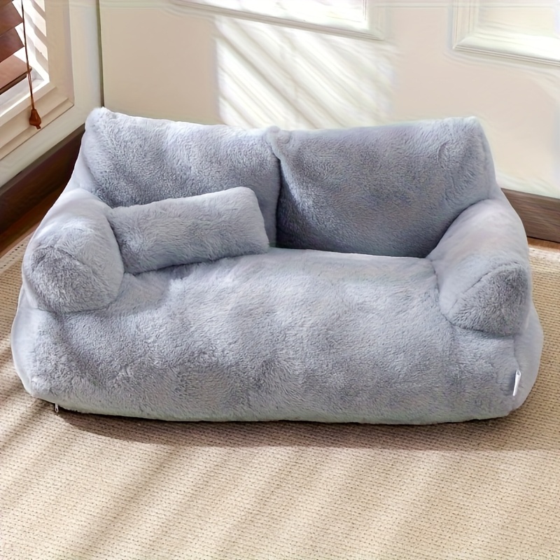detachable   pet sofa bed for   soft polyester cover polypropylene filling 21 65x14 96x7 87 inch gray   bed cozy     room relaxation durable fabric cat lounger home pets Product details 0