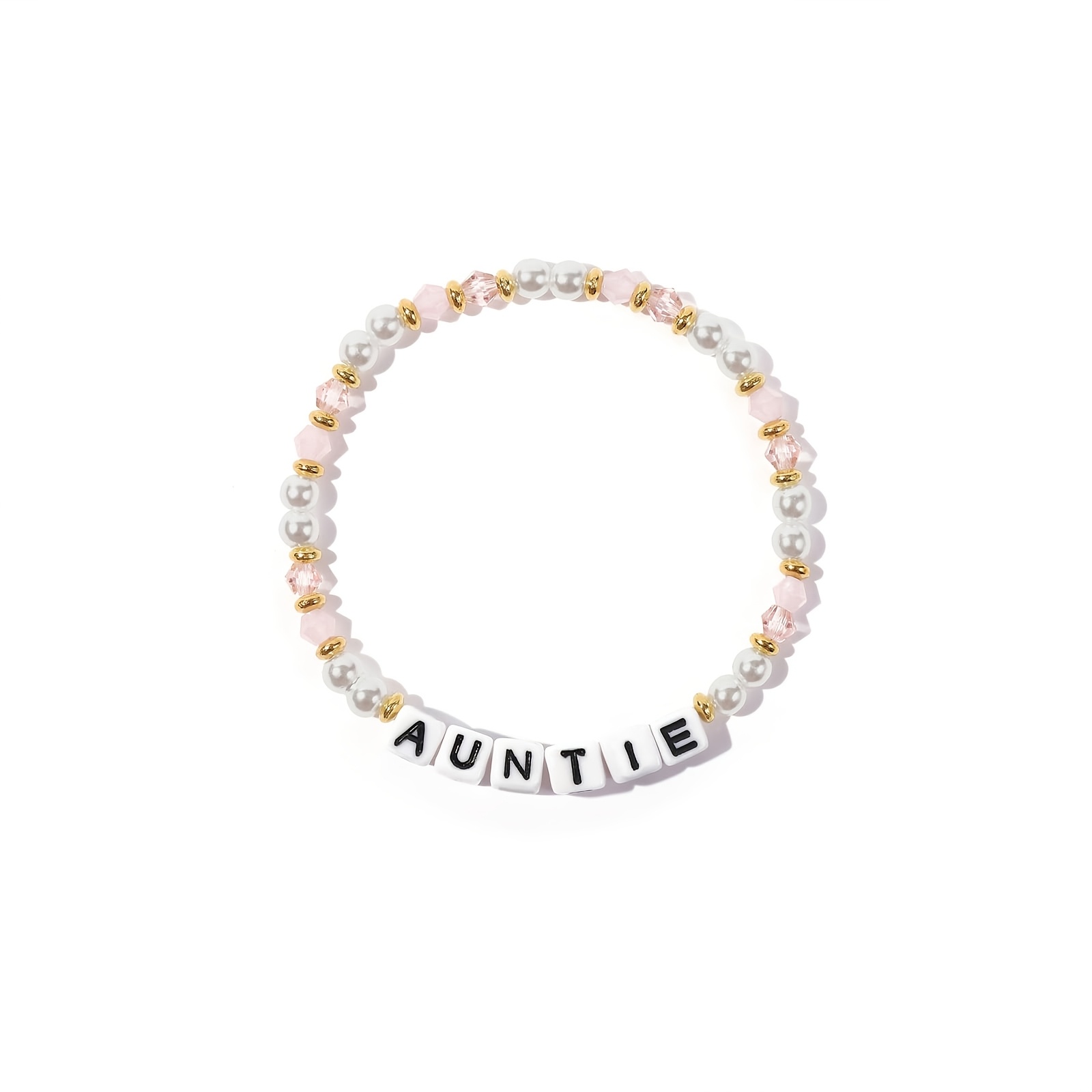 Image of Delicate And Elegant Women's Bracelet Mother's Day Gift For Mom Grandma, Auntie Mimi's Bracelet For Family Birthday Christmas New Year Gift Bracelet Elastic Adjustable Bracelet