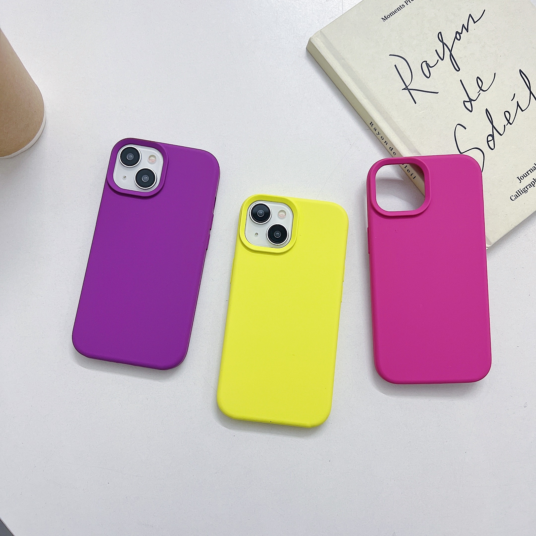 1pc plain color silicone phone case suitable iphone 12 13 14 - Temu