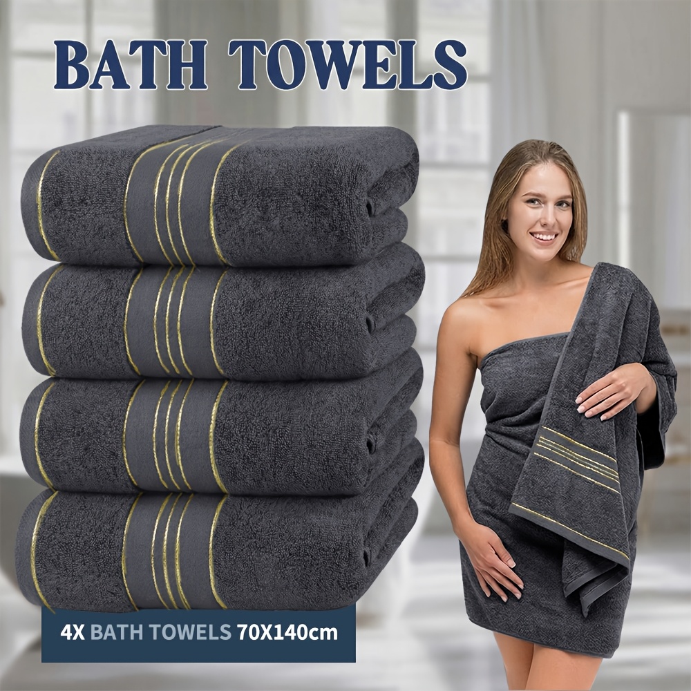 4pcs 550gsm oversized cotton bamboo bath sheet high absorbent soft   quick dry  s suitable for hotel use non shedding and non fading soft absorbent rectangular towels for men and women for ideal for   gym or guest