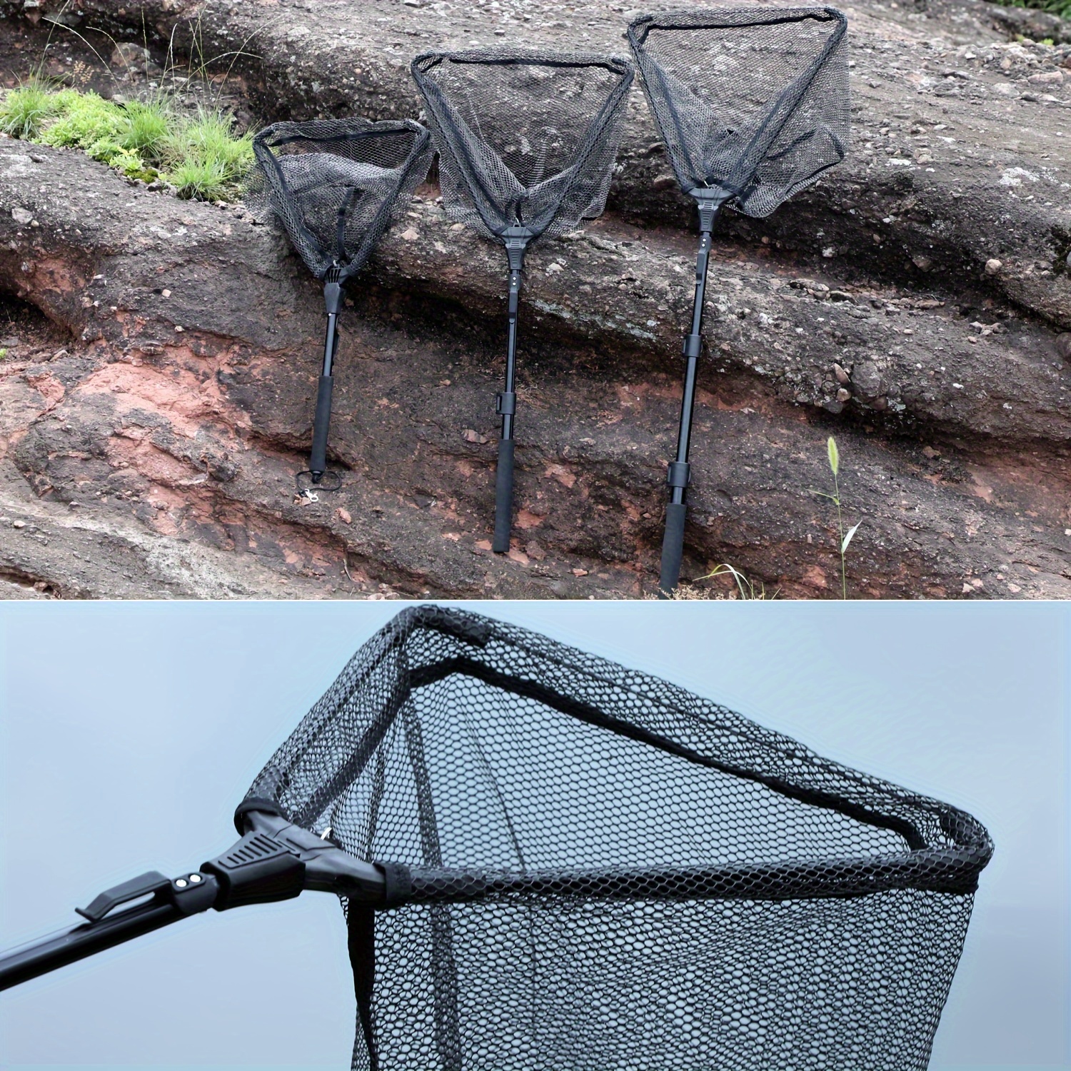 dunlop fishing telescopic landing net Folding Pole – Rodeel Catch Collapsible Rubber Landing Net