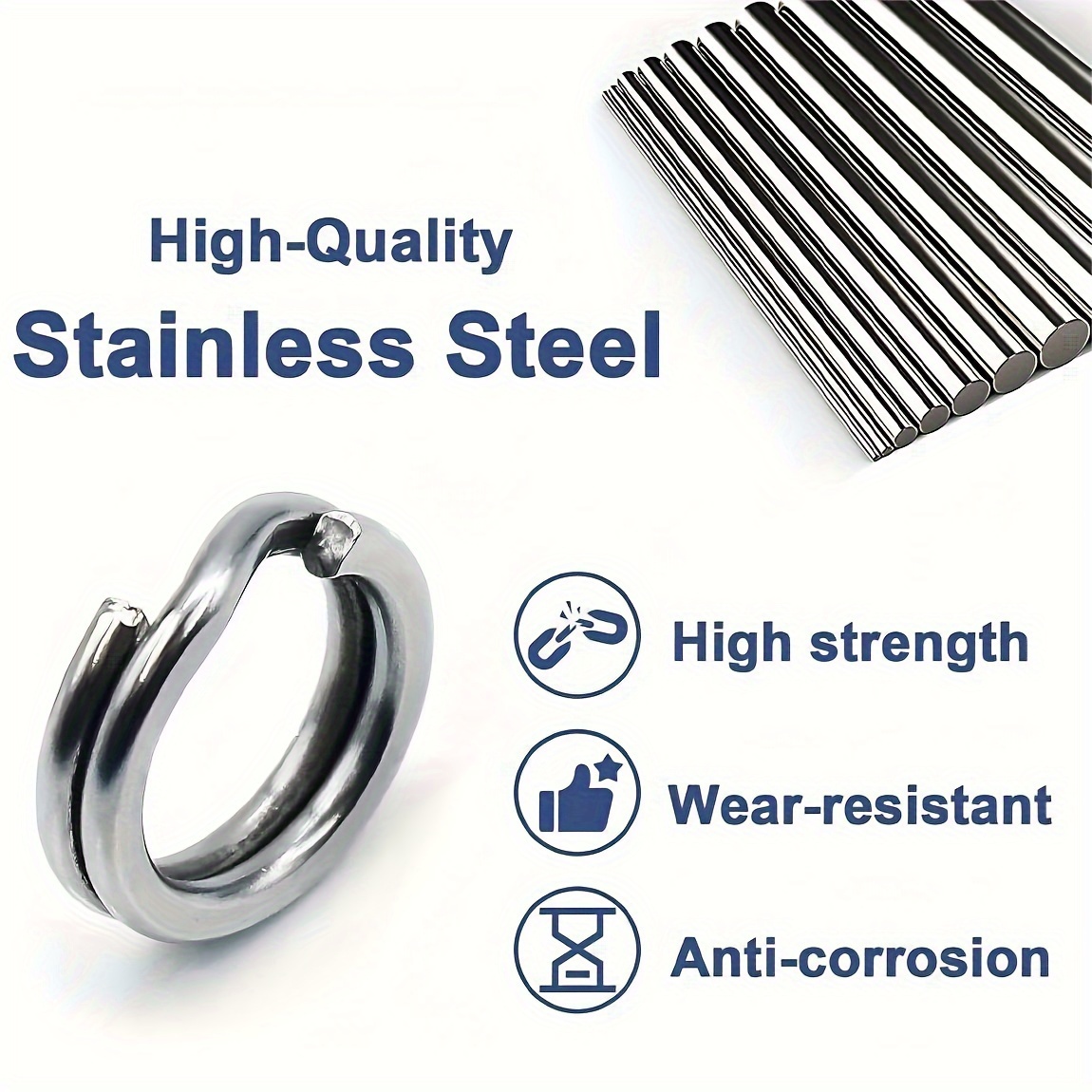 100 Stück Angel Spaltringe Edelstahl - Doppel Sprengringe Für Köder