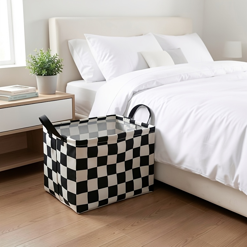 TEMU 1pc Racing Car Foldable Storage Basket With Sturdy Handle - Rectangular Organizer Suitable For Home, Dorm, Office, Room - Laundry Basket With