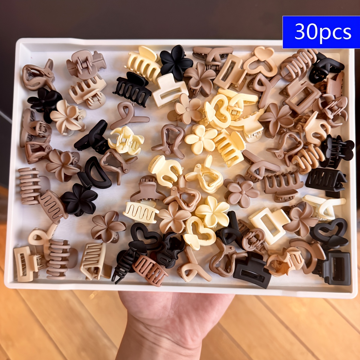 TEMU 30/40pcs Women's Mixed Color Small Hair Clips, Various Styles, Simple And , Suitable For Various Hairstyles, Daily Casual And Outing Wear. ,
