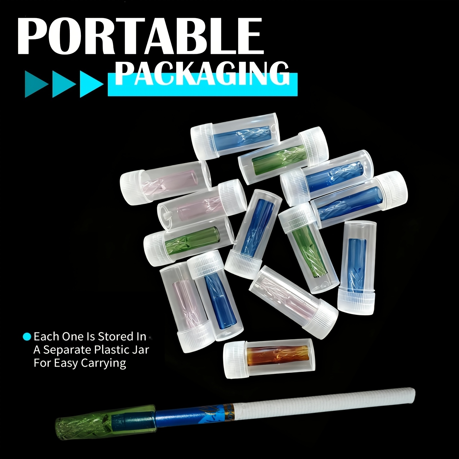 A * Cigarette Case. * Two * * Reusable Conical Cigarette Holders That Are  Easy to Clean, Featuring a Six-hole Spiral Design. Suitable for Cigarettes  with a Diameter of 0.5cm. * with a Convenient 