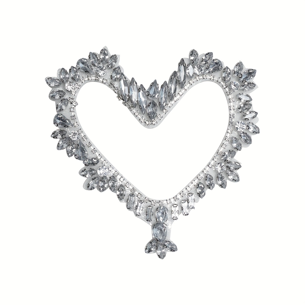 TEMU 1pz AIMPLANACT - Toppe Ricamate a Forma di Cuore con Pietre Preziose Scintillanti - Non Richiede Adesivo, per Accessori su Abbigliamento e ,
