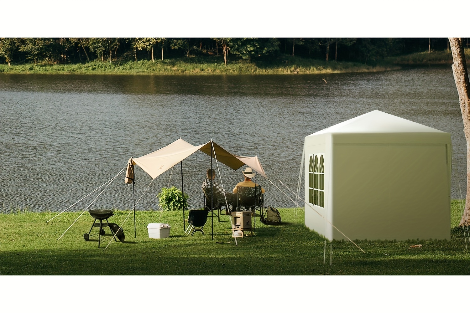 1PC gazebo pliable Waterproof, gazebo mobile protégé contre le soleil, gazebo de jardin, camping en plein air, tente de pagode de vacances, 3 x 3 mètres, parasol de plage, Waterproof et crème solaire, robuste et durable, adapté à une variété d'occasions