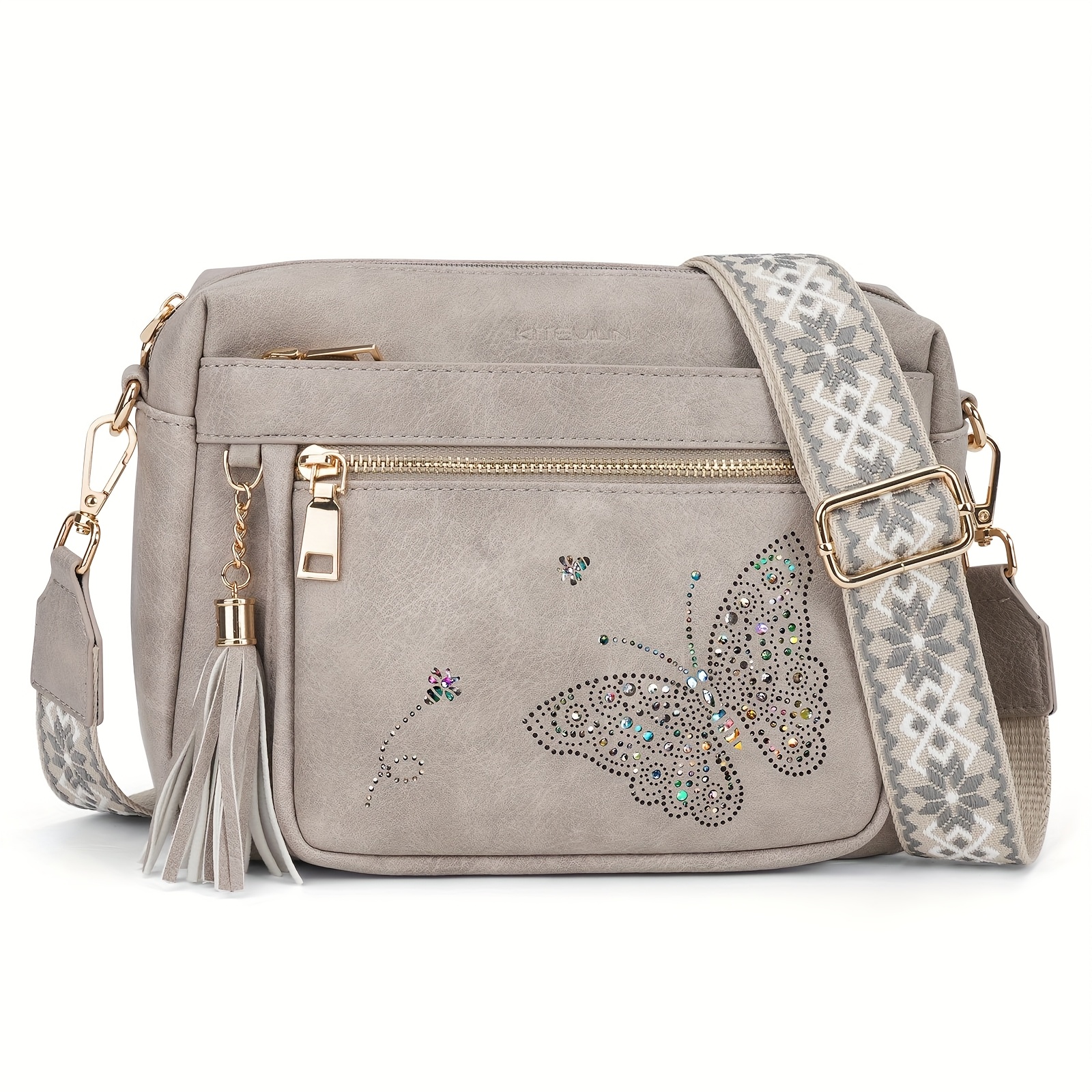 TEMU Crossbody Purse For Women, Lightweight Medium Crossbody Bag Soft Material Women's Shoulder Handbags With Tassel Mothers Day Gift