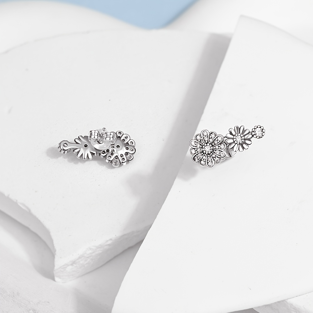 Women's 925 Sterling Silver Hypoallergenic Daisy Stud Earrings