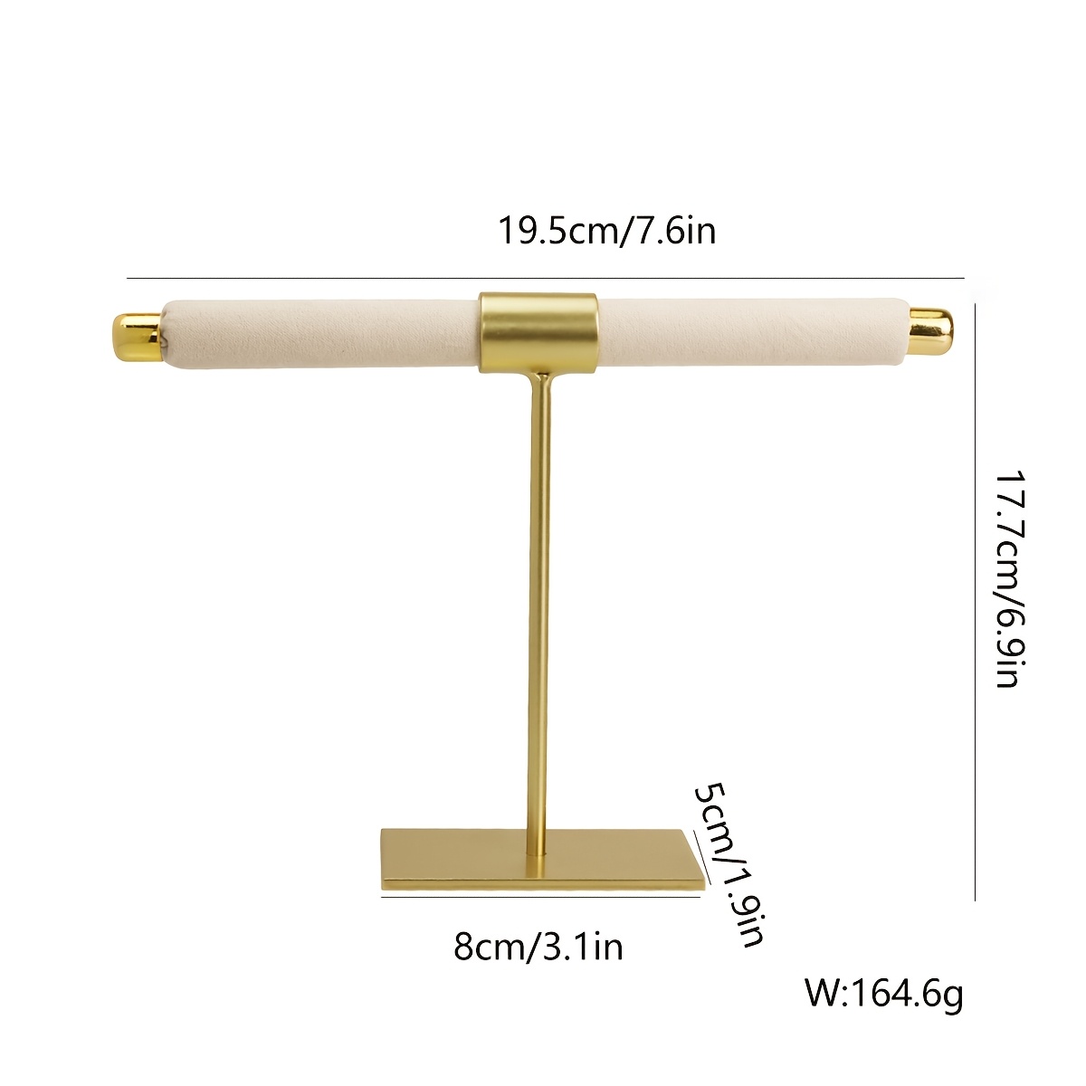 TEMU A Jewelry Ring Display Stand Jewelry Making Storage Rack Metal Velvet Exquisite Hanger Anti-scratch Suitable For Necklaces, Earrings, Bracelets,