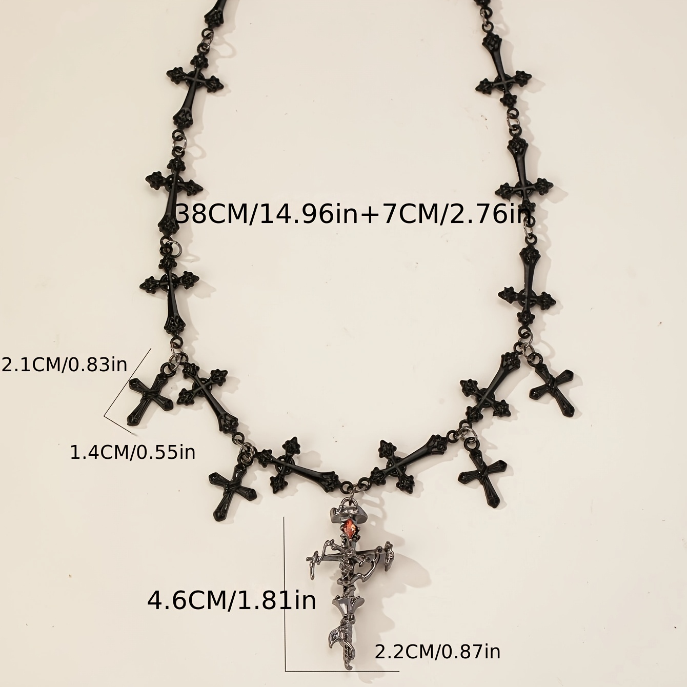 Japanese Korean Niche Cross Necklace with Rose