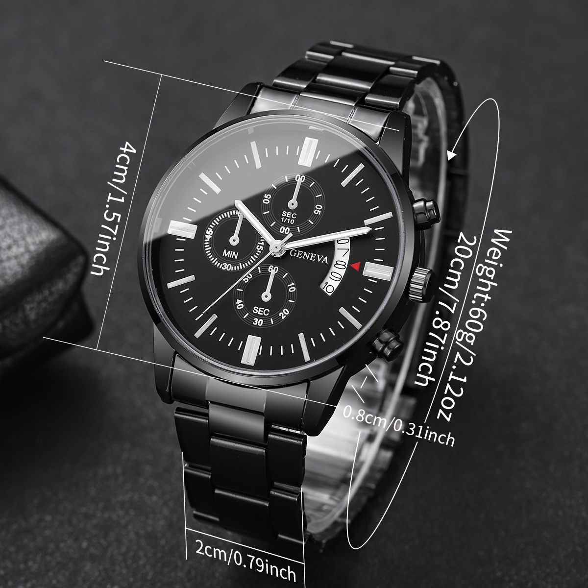 1pc fashionable mens quartz wrist watch round   alloy case   display battery powered with electronic movement stylish casual   Product details 2