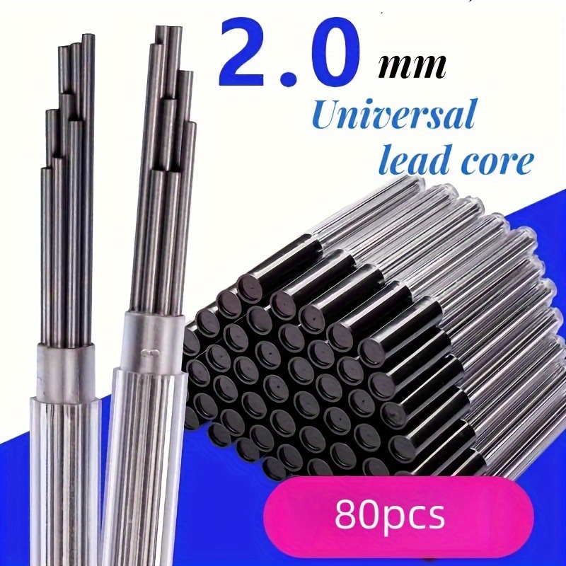 80/40pcs Of Universal Non-toxic 2.0mm Automatic Pencil Refills Compatible With For All 2.0mm Self-pencils