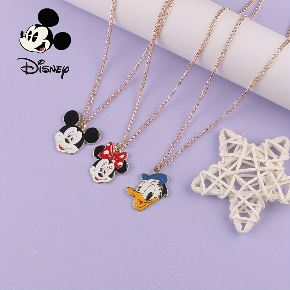 

[authorized Retain Title] Anime Cartoon Necklace Mickey Minnie Daisy Cute Pendant Fashion Men's And Women's Same Creative Personality Cute Jewelry Accessories