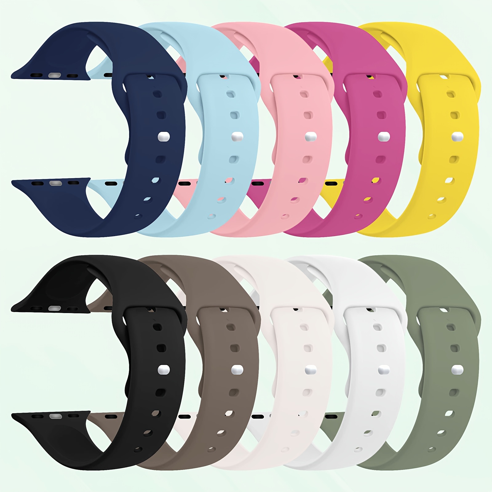 

Waterproof Silicone Sport Bands For Iwatch - Compatible With 38mm To 46mm, Replacement Straps For Series Se/10/9/8/7/6/5/4/3/2/1