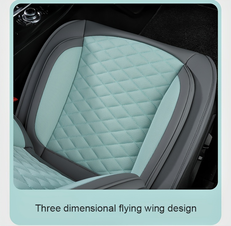 for beige gray quilted car seat cover cartoon design full coverage leather mesh fabric 1 seat five seat option stylish comfortable car seat protector quilted design luxury fee Product details 29