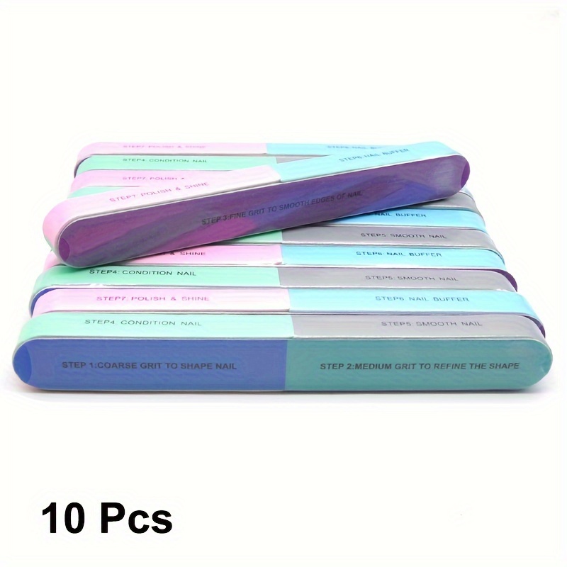 3/5/10pcs Professional For Nail Files Buffer Block 7 Side For Nail Buffer For Natural For Nails 7 -1 Smooth Buff Shine For Nail Care Beauty Tools