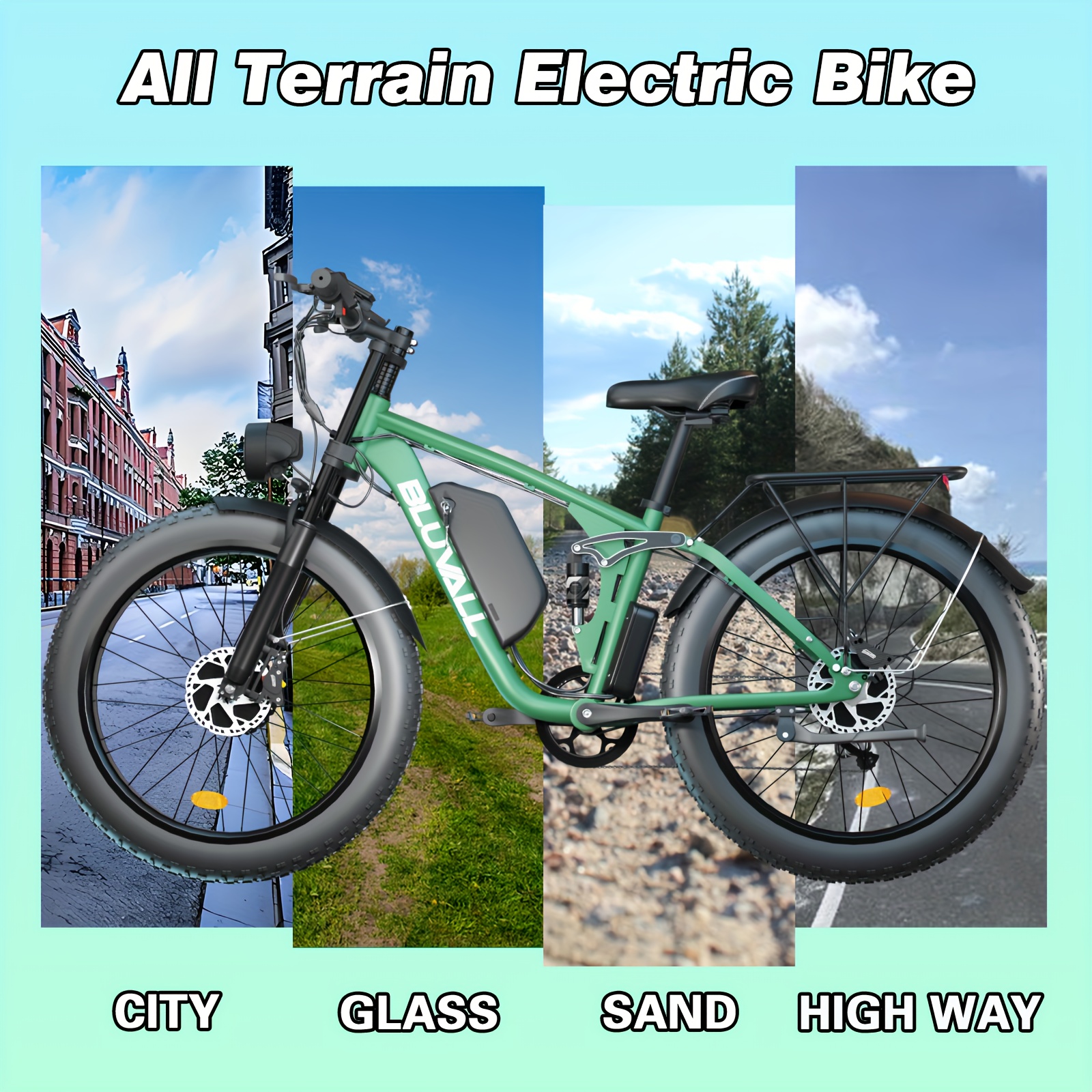 740w adult electric bike with dual motor 80nm torque 48v 52  4ah removable battery 26 all terrain tire mountain bike     speed front rear motor 15 20mph speed 300lb capacity   range disc brakes susp Product details 3