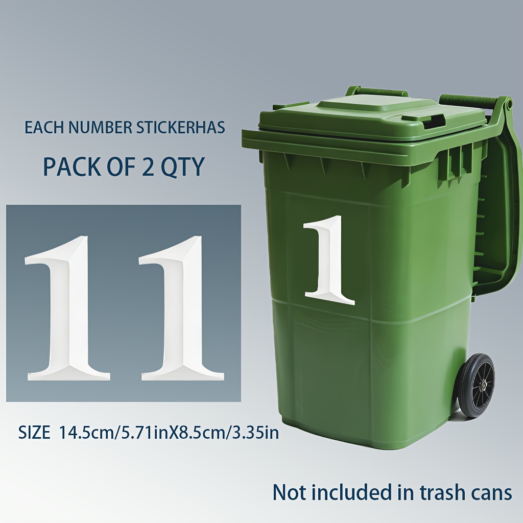 2pcs Fun Pvc Self-adhesive Stickers - 5.7" (14.5cm) Large Commercial High-visibility Reflective Trash Can Labels, Residue-free For Bins, Garage Organization