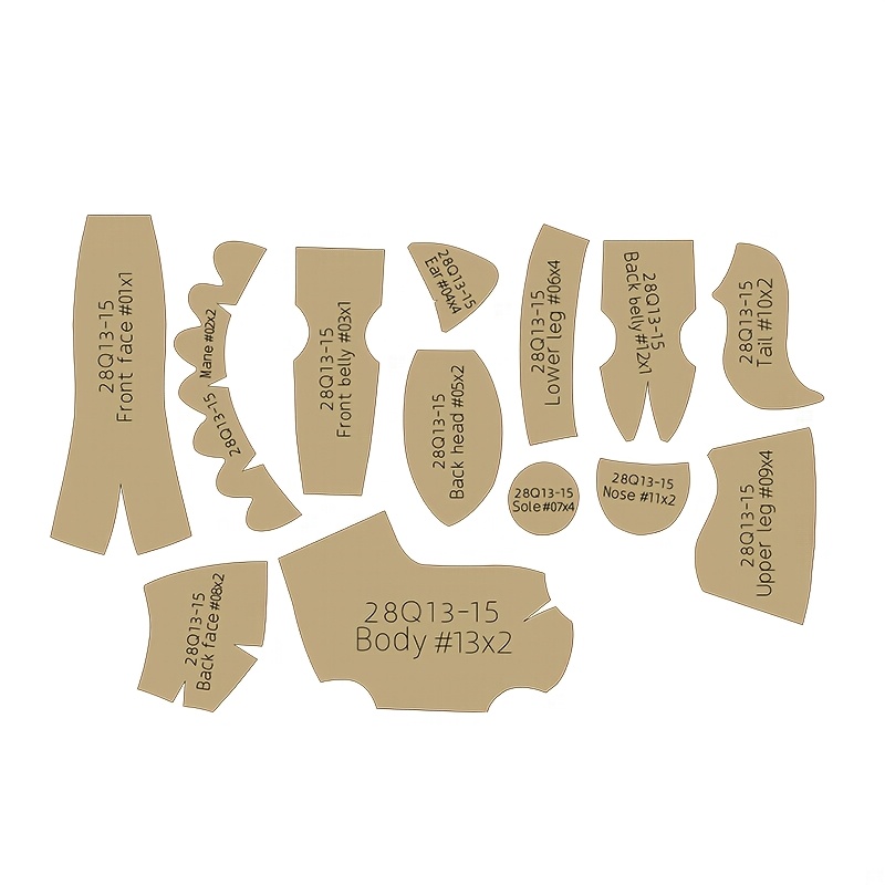 Image of 13pcs Horse Making Templates Diy Doll Quilting Stencils Horse Handmade Sewing Tool Stencil Handmade Decorations Birthday Holiday Gifts