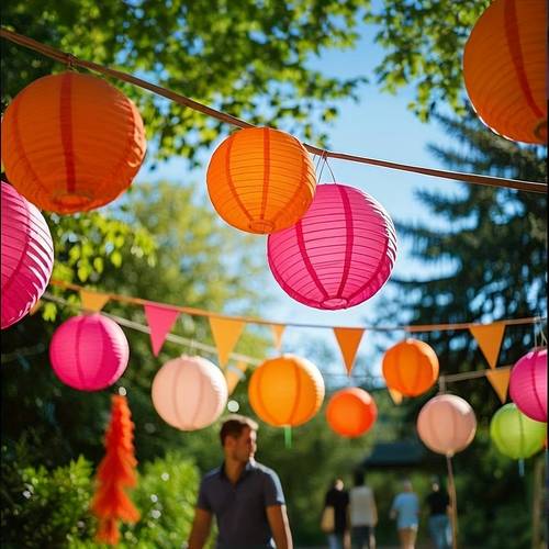 13 stuks & oranje papieren lantaarns - ronde hangdecoraties voor bruiloften, verjaardagen, thuis, feestjes in de klas en , feestelijke feestdecoratie | levendige lantaarns | papieren lantaarns, decoratieve lantaarns