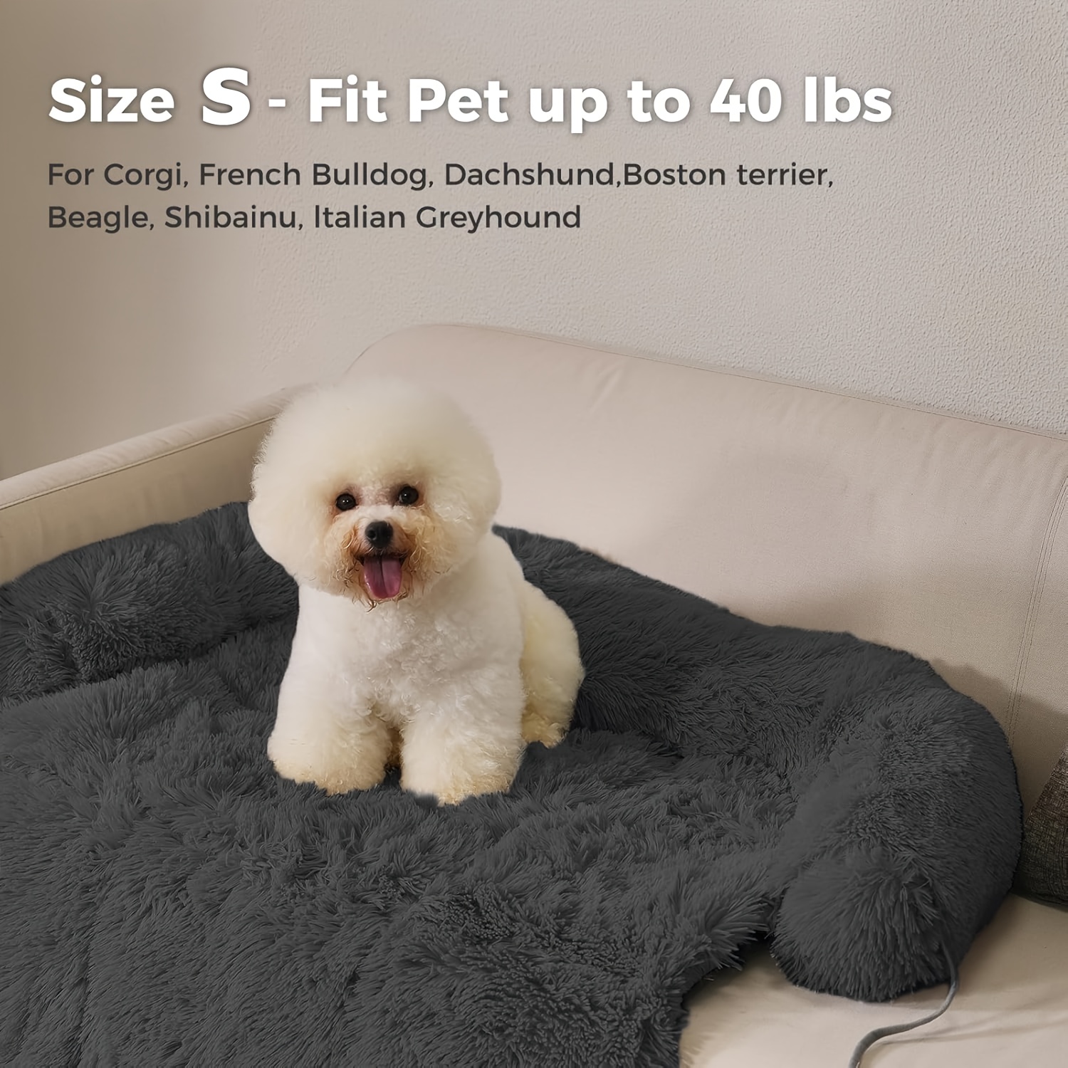 1pc pet sofa protective plush dog cushion sofa cat and dog sofa bed with soft neck cushion dual purpose pet bed dog sofa bed dog sofa cushion universal for   suitable for large medium and small cats and dogs Product details 6
