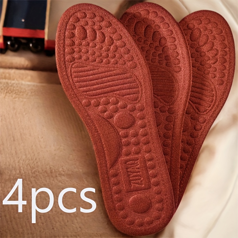 E-shop 4 Stück 5D Massage-Einlegesohlen – Gegen Fersen-, Fußgewölbe- & Wirbelsäulenschmerzen – Unisex gepolsterte Schuheinlagen für Sneaker, Stiefel,