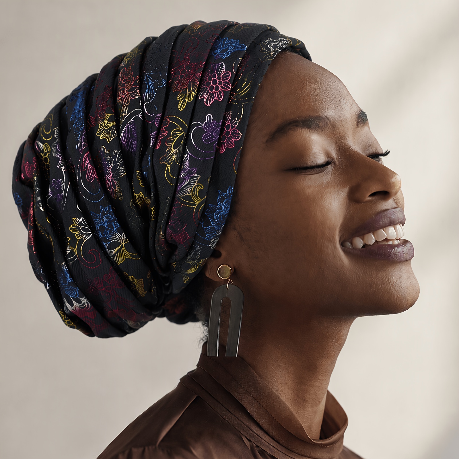 TEMU African Women's Auto Latest Style Head Wrap Material Cloth Headwear For Nigerian Women Church Wedding Party Everyday Elegant Turbans For Women