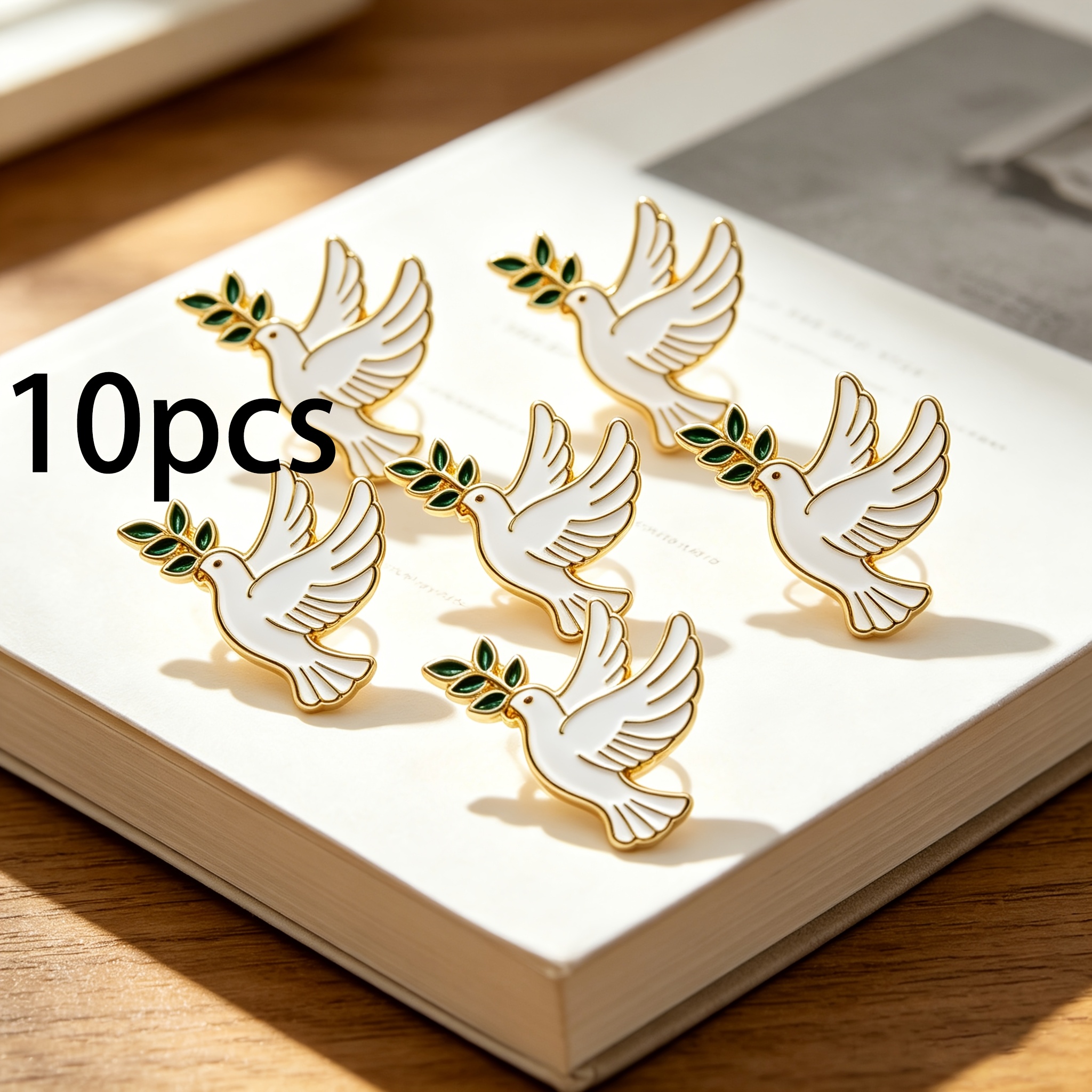 TEMU 10 piezas de broche de aleación de blanca , broche decorativo minimalista